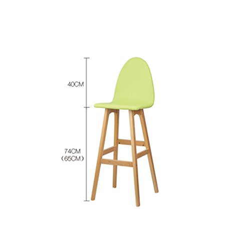 Chair/stool PeaceipUS Simple, Wood, Artificial Leather Cushion Bar Creative High Chair European-Style Wooden Chair Vintage Bar Stool Height 75cm (Color : White)